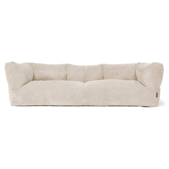 Albert Pouf Divano 3 posti - Velluto a Coste Panna 01
