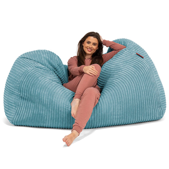 Pouf Divano Gigante - Velluto a Coste Egeo Blu 03
