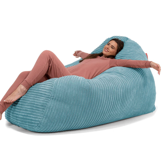 Pouf Divano Gigante - Velluto a Coste Egeo Blu 02