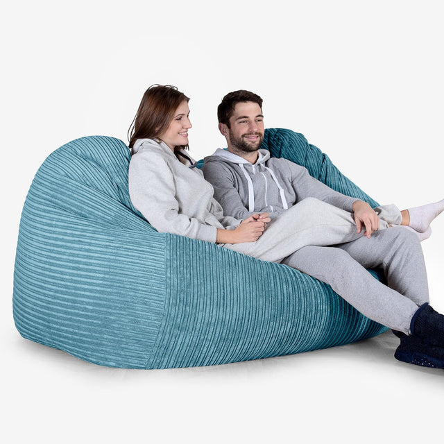 Pouf Divano Gigante - Velluto a Coste Egeo Blu 02