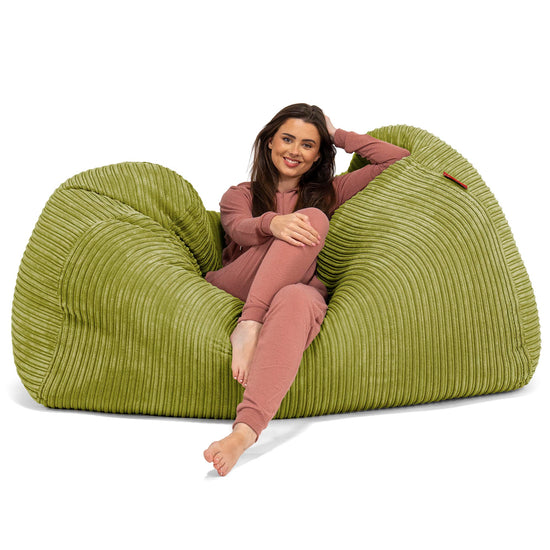Pouf Divano Gigante - Velluto a Coste Lime 03