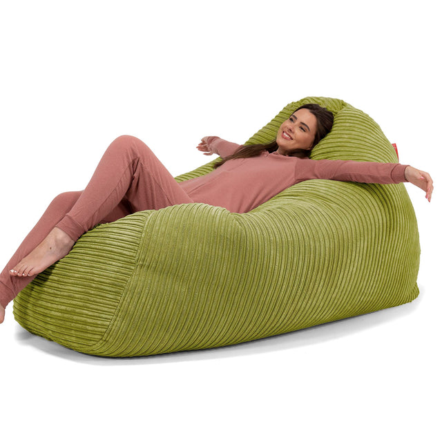 Pouf Divano Gigante - Velluto a Coste Lime 02