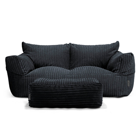Divano a Sacco Josephine - Velluto a Coste Nero 02