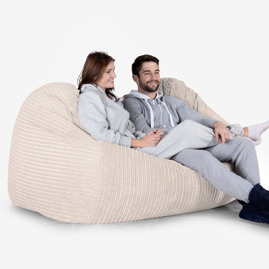 Pouf Divano Gigante - Velluto a Coste Avorio 02