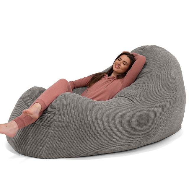 Pouf Divano Gigante - Pompon Carbone Grigio 02