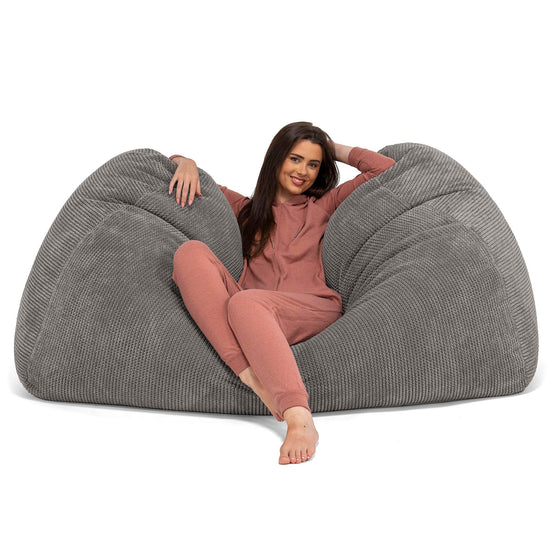 Pouf Divano Gigante - Pompon Carbone Grigio 03