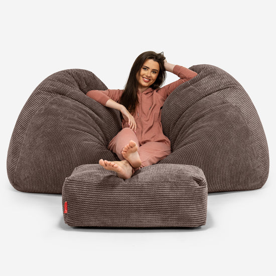 Pouf Divano Gigante - Pompon Cioccolato 03