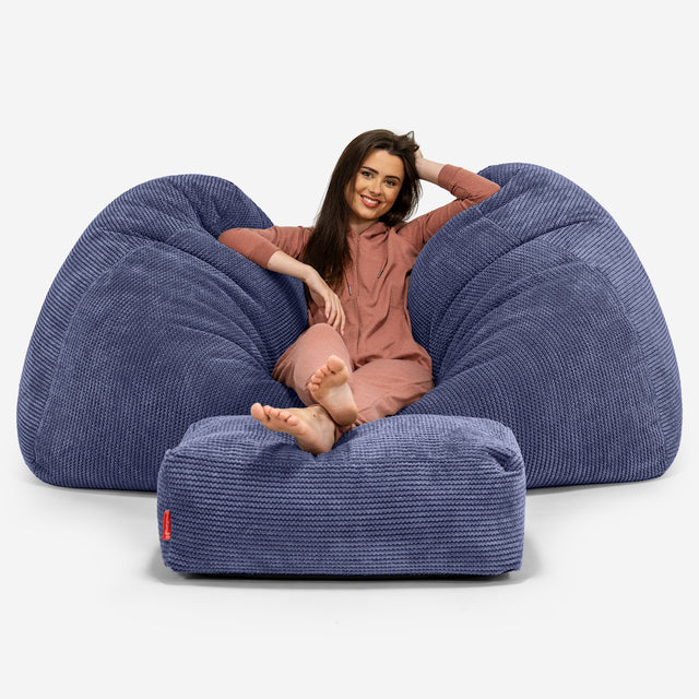 Pouf Divano Gigante - Pompon Viola 03