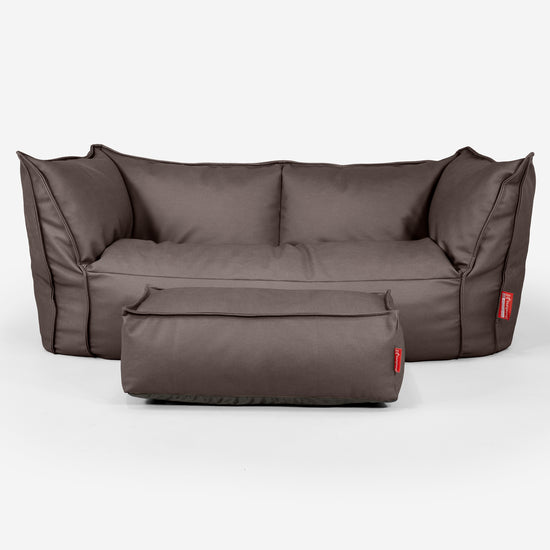Pouf Divano Ruben - Pelle Vegana Cioccolato 02