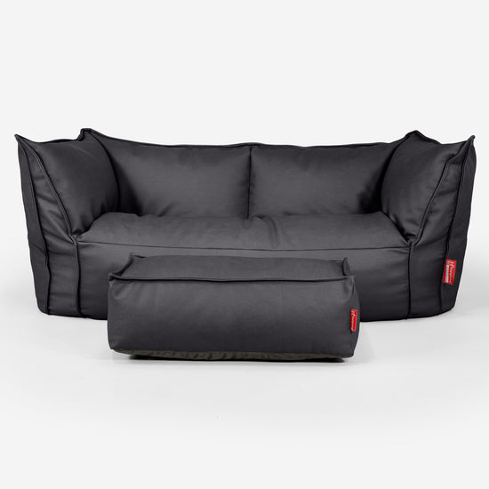 Pouf Divano Ruben - Pelle Vegana Nero 02