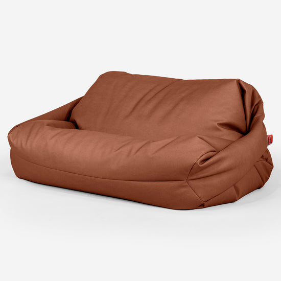 Pouf Divano Sabine - Pelle Vegana Castagno 01