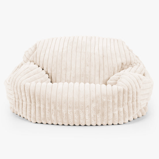 Pouf Divano Sabine - Velluto Felpato Ultra Morbido Panna 01