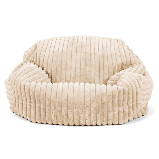 Pouf Divano Sabine - Velluto Felpato Ultra Morbido Panna 01