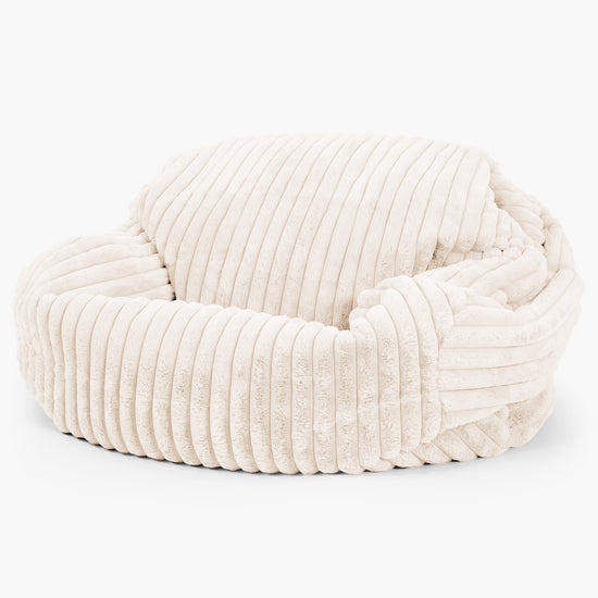 Pouf Divano Sabine - Velluto Felpato Ultra Morbido Panna 02
