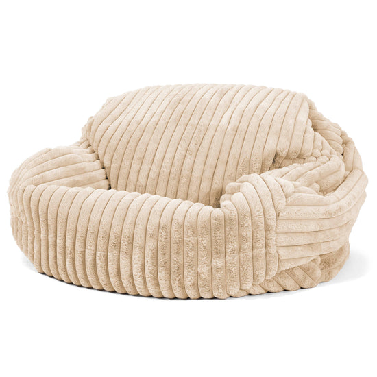 Pouf Divano Sabine - Velluto Felpato Ultra Morbido Panna 02