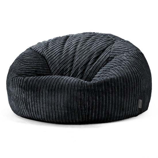 Pouf Divano, Sacco - Velluto a Coste Nero 01