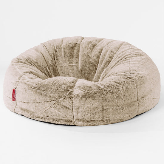 Pouf Divano, Sacco - Eco-pelliccia di Coniglio Marrone dorato 01