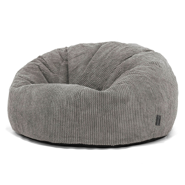 Pouf Divano, Sacco - Pompon Carbone Grigio 01