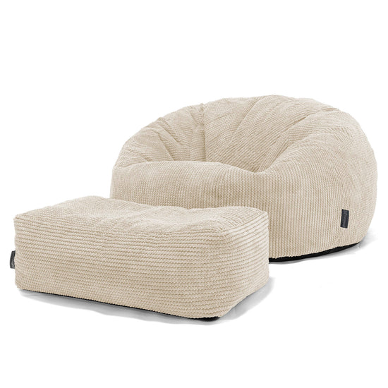 Pouf Divano, Sacco - Pompon Panna 02