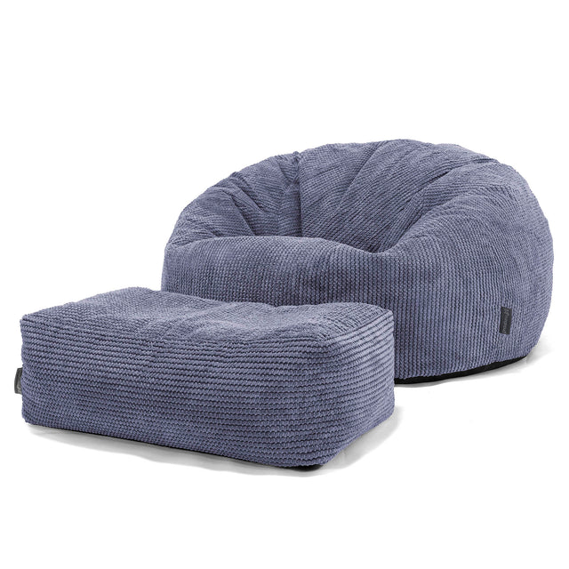 Pouf Divano, Sacco - Pompon Viola 02