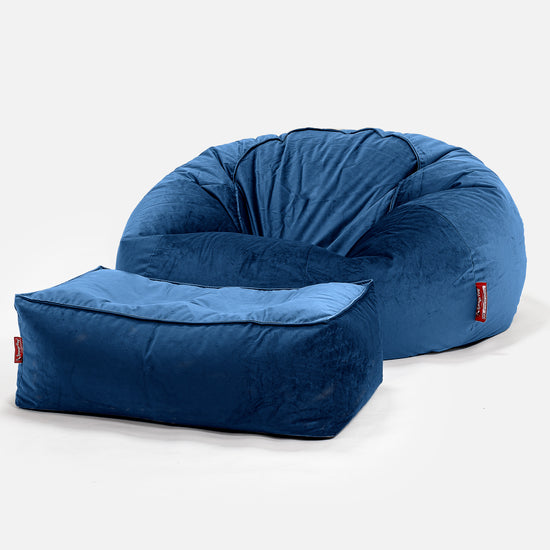 Pouf Divano, Sacco - Velluto Navy 02