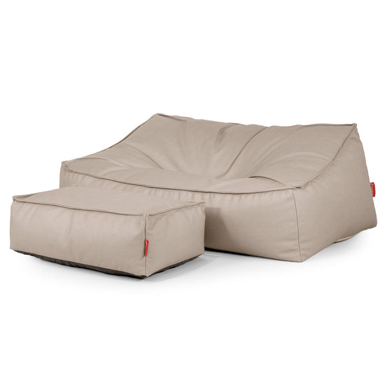 Pouf Divano Sloucher - Pelle Vegana Avorio 02