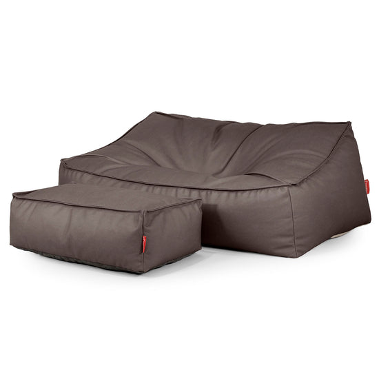 Pouf Divano Sloucher - Pelle Vegana Cioccolato 02