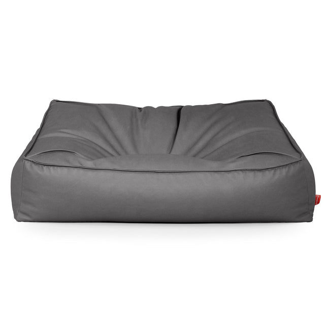 Pouf Divano Sloucher - Pelle Vegana Grigio 01