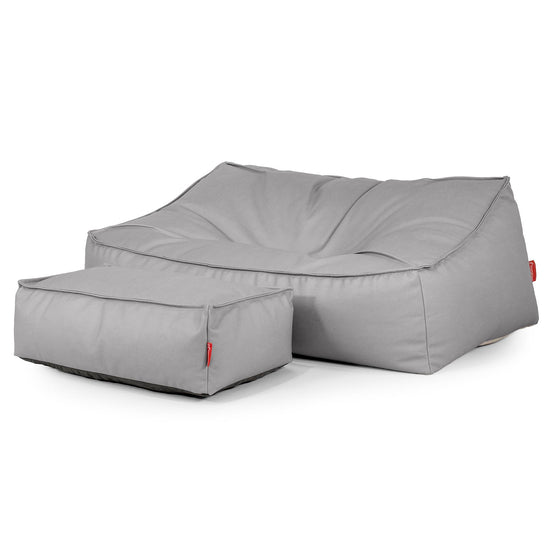 Pouf Divano Sloucher - Pelle Vegana Grigio 02
