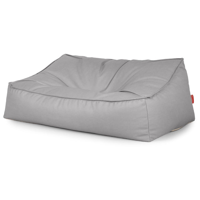 Pouf Divano Sloucher - Pelle Vegana Grigio 03