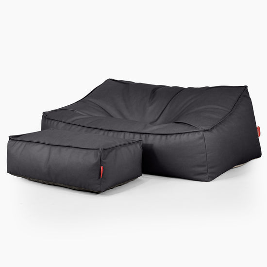 Pouf Divano Sloucher - Pelle Vegana Nero 02