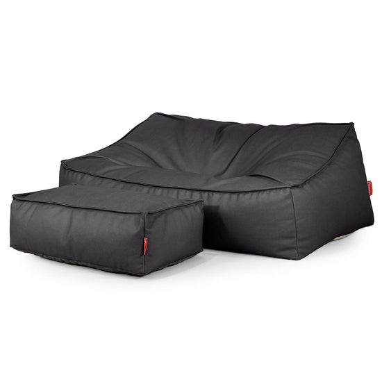 Pouf Divano Sloucher - Pelle Vegana Nero 02