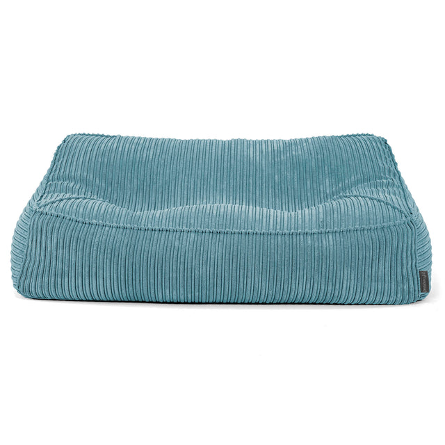 Pouf Divano Sloucher - Velluto a Coste Egeo Blu 03