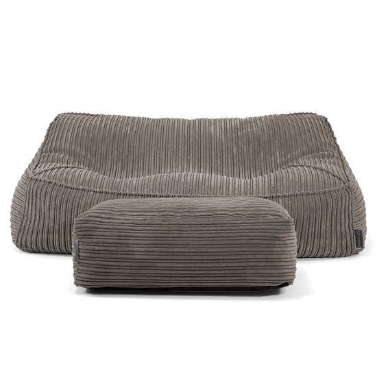 Pouf Divano Sloucher - Velluto a Coste Grafite 01