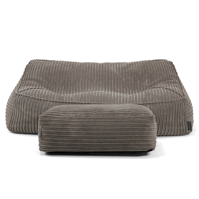 Pouf Divano Sloucher - Velluto a Coste Grafite 01