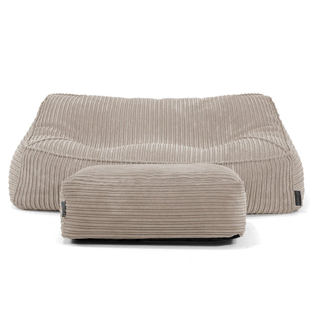 Pouf Divano Sloucher - Velluto a Coste Visone 01