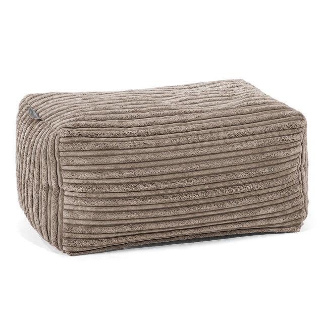 Pouf Poggiapiedi - Velluto a Coste Grigio Tortora 01