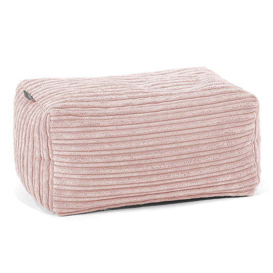 Pouf Poggiapiedi - Velluto a Coste Rosa Cipria 01