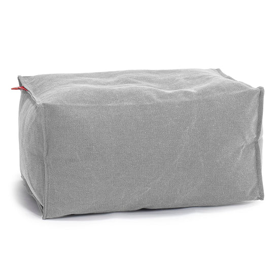 Pouf Poggiapiedi - Denim Effetto Consumato Grigio 01