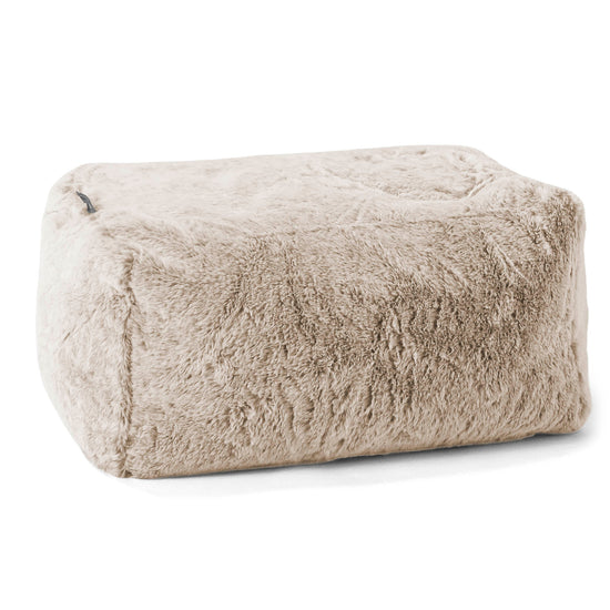 Pouf Poggiapiedi - Eco-pelliccia di Coniglio Marrone dorato 01