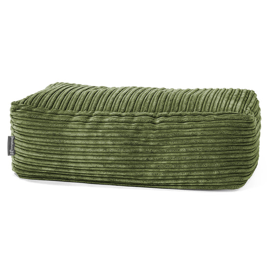 Pouf Poggiapiedi Gigante - Velluto a Coste Verde Foresta 01