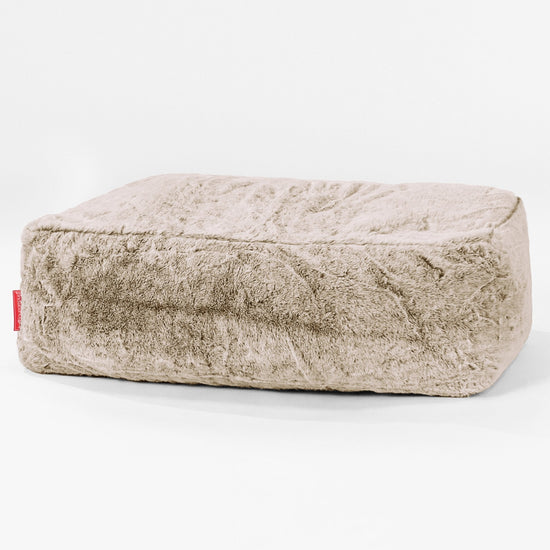 Pouf Poggiapiedi Gigante - Eco-pelliccia di Coniglio Marrone dorato 01
