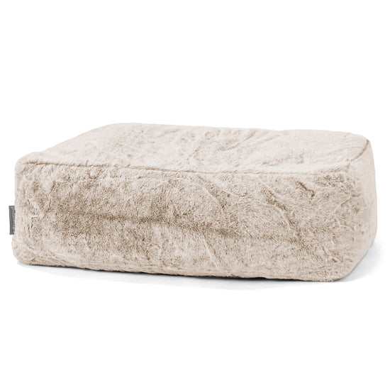 Pouf Poggiapiedi Gigante - Eco-pelliccia di Coniglio Marrone dorato 01