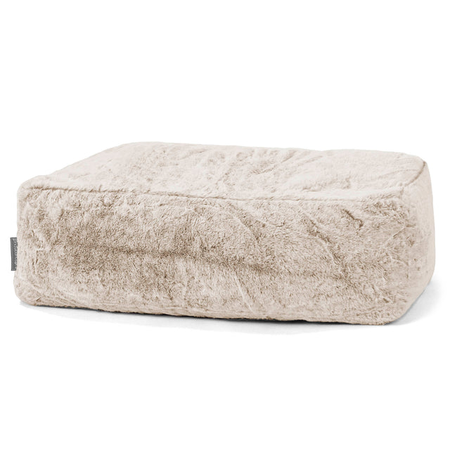 Pouf Poggiapiedi Gigante - Eco-pelliccia di Coniglio Marrone dorato 01