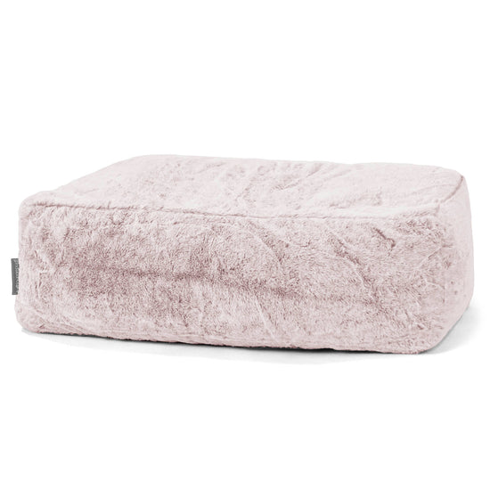 Pouf Poggiapiedi Gigante - Eco-pelliccia di Coniglio Rosa Antico 01