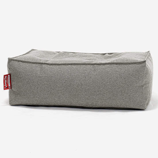 Pouf Poggiapiedi, C100L CloudSac, Imbottito Di Fiocchi Di Lattice e Poliestere - Tessuto in Lana Interalli Argento 01