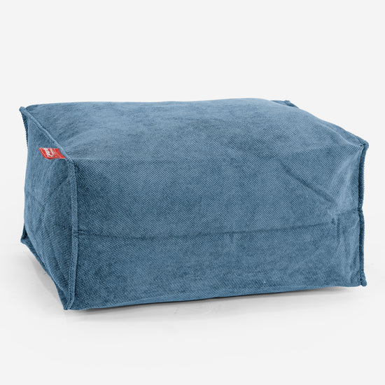 Pouf Poggiapiedi - Tessuto a Griglia Egeo Blu 01