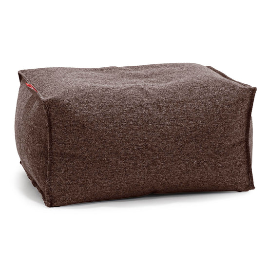 Pouf Poggiapiedi - Tessuto in Lana Interalli Marrone 01
