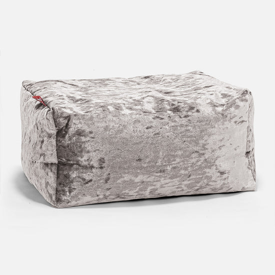 Pouf Poggiapiedi - Velluto Vintage Argento 01