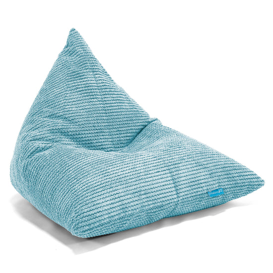 Pouf Poltrona Relax Per Bambini, Sacco - Pompon Egeo Blu 01